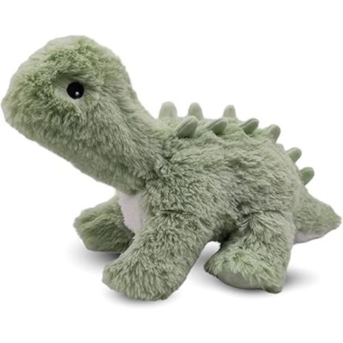 warmies Microwavable & Weighted Stuffed Animals, Green Dinosaur - Heated Stuffed Animal Plushie for Warmth & Comfort - Cute Soft Plush Toys for Adults & Children (Boys, Girls, Babies & Toddlers)