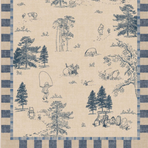 Storybook Grove Natural & Blue Rug | Ruggable US