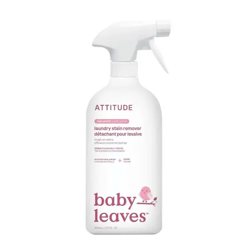 ATTITUDE Baby Laundry Stain Remover, Plant and Mineral-Based Ingredients, Vegan and Cruelty-free Household Products, Unscented, 27.1 Fl Oz