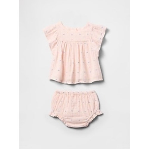 Baby Crinkle Gauze Ruffle Outfit Set | Gap