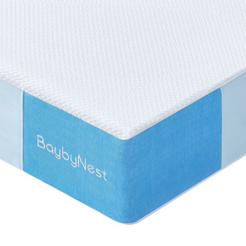 BaybyNest Dual-Sided Standard Crib Mattress 52x27.5x6”, Ultra Breathable Knitted Cover, CertiPUR-US Certified Blue
