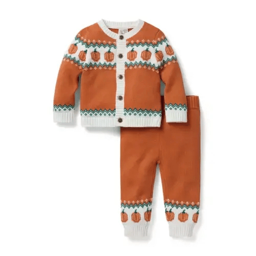 Baby Sweet Orange Baby Pumpkin Fair Isle Matching Set by Janie and Jack