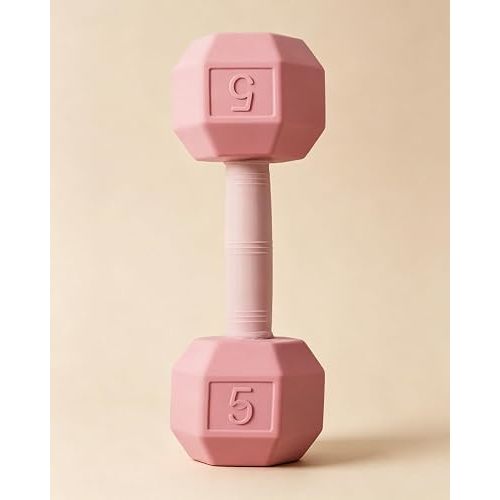 Silicone Chewing Dumbbell Teether & Rattle – BPA-Free Food-Grade Teething Toy with Gentle Rattle Sound for Sensory & Motor Development (Pink)
