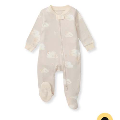 Good Night Sky Organic Cotton Sleep & Play Limestone - Newborn