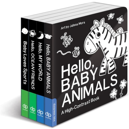 High Contrast Baby Book Set: 4 Board Books for Newborns