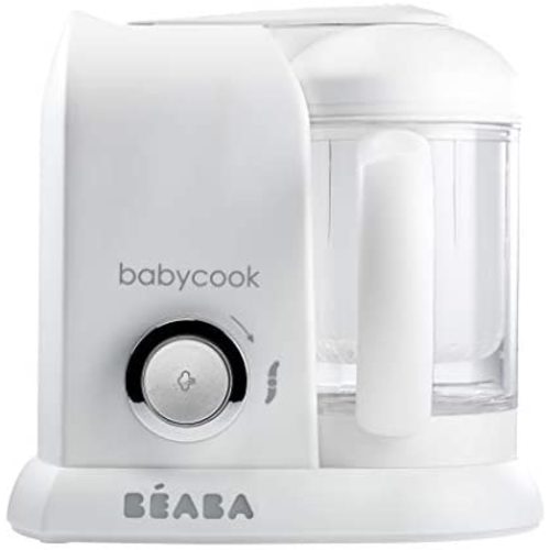 BEABA Babycook Solo 4 in 1 Baby Food Maker, Baby Food Processor, Steam Cook and Blender, Large Capacity 4.5 Cups, Cook Healthy Baby Food at Home, Dishwasher Safe, White