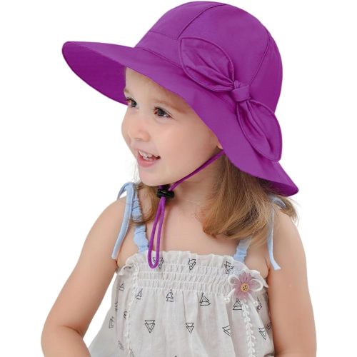 Toddler Kids Baby Girl Sun Hat Floppy Cotton Summer Hat 50+ SPF Protective