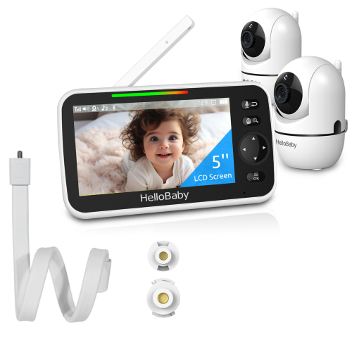 HelloBaby HB6550-2 Baby Monitor with two cameras+camera stands