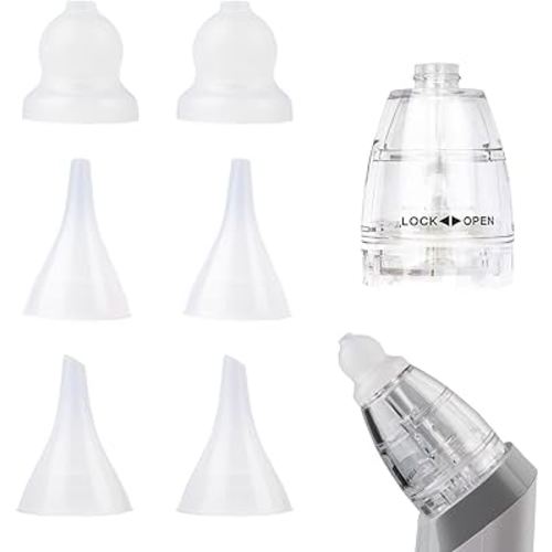 TERPINK Nasal Aspirator Replacement Parts Compatible with GROWNSY, Watolt, LittleTora, HEYVALUE, Cocobela, HailiCare, KIDIRA, TEQIN, X-Bosak Electric Nose Sucker, Suction Chamber & 6pcs Silicone Tips