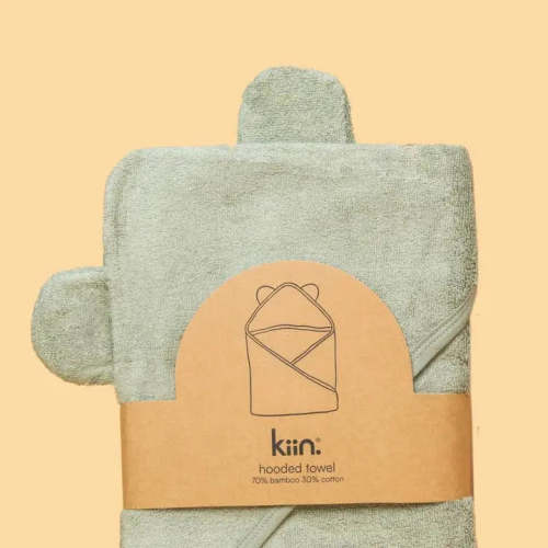 Kiin Baby Hooded Towel - Sage