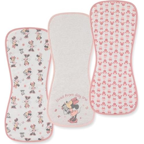 Disney Baby Minnie Mouse Burp Cloths 3 Pack 20" x 10" Burping Rags Infants