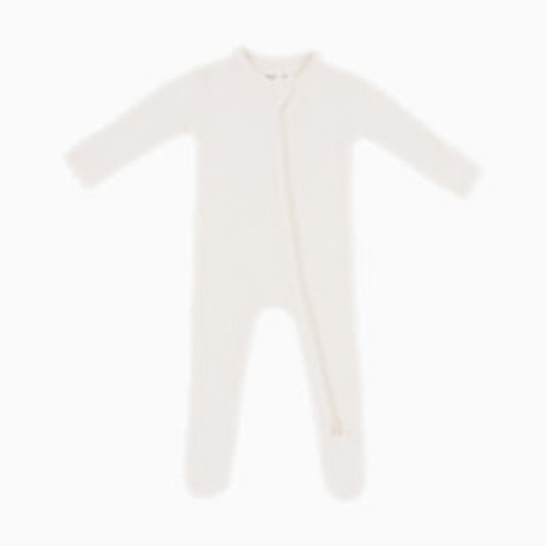 Kyte Baby Ribbed Zipper Footie - Oat, 0-3 M