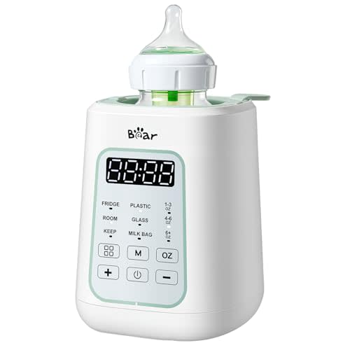 Bear Baby Bottle Warmer, Fast Warming Breast Milk Formula, Green | Newborn Essentials, Time Temp Control, Automatic Shut Off, at Home Use, Water Bath Heating, Compatible with Baby Bottles