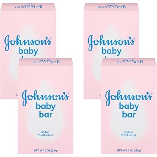 Johnson's Baby Soap Bar Gentle for Baby Bath and Skin Care, Hypoallergenic, 3 Ounce (Pack of 4)