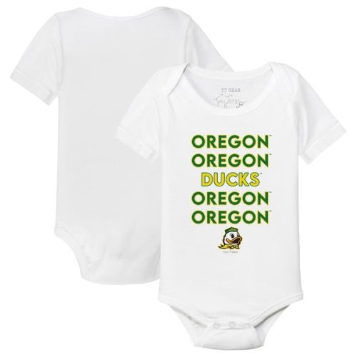 Infant Tiny Turnip White Oregon Ducks Stacked Bodysuit