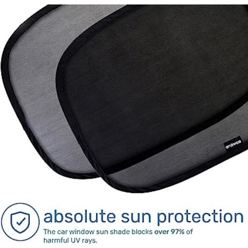 Car Window Shades for Baby - (4 Pack) - 21"x14" Cling Window Shades for car Baby