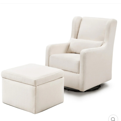 Adrian Swivel Glider With Storage Ottoman