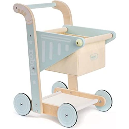 ROBUD Wooden Baby Walker for Girls Boys, Wooden Shopping Cart for Kids Toddlers, Learning Walker Toys for 10 Months 1 Year Old
