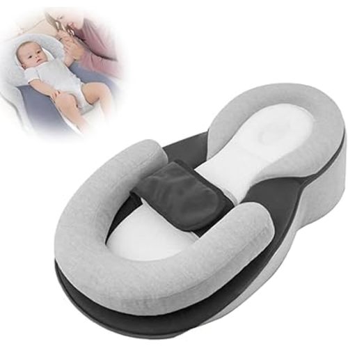 Bassinet Snuggle Bed Adjustable Wedge Lounger Pillow, Bassinet Pilow wih Safety Strap