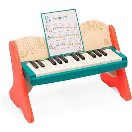 B. toys – Toy Piano – Wooden Piano For Toddlers, Kids – Color-Coded Keys – Songbook Included – 3 Years + – Mini Maestro
