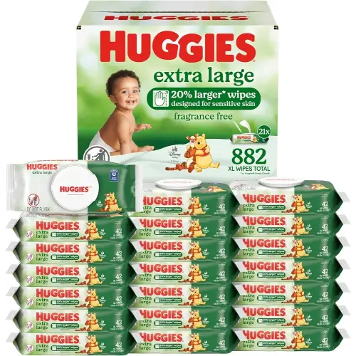 Huggies Extra Large Baby Wipes, Unscented, 21 Packs, 882 Wipes