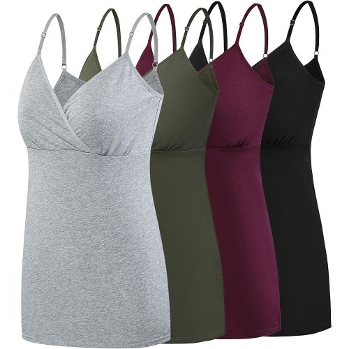 SUIEK Cotton Nursing Tank Tops Maternity Breastfeeding Camis Pregnancy Pjs