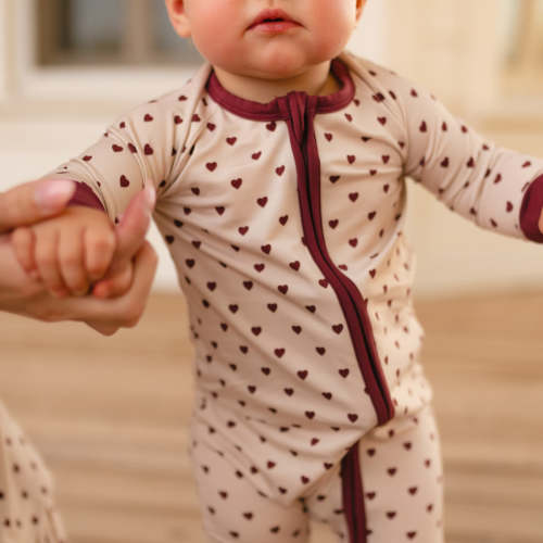 Infant Romper in Fall Hearts