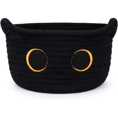 8.5"x4.5" Black Cat Woven Blasket