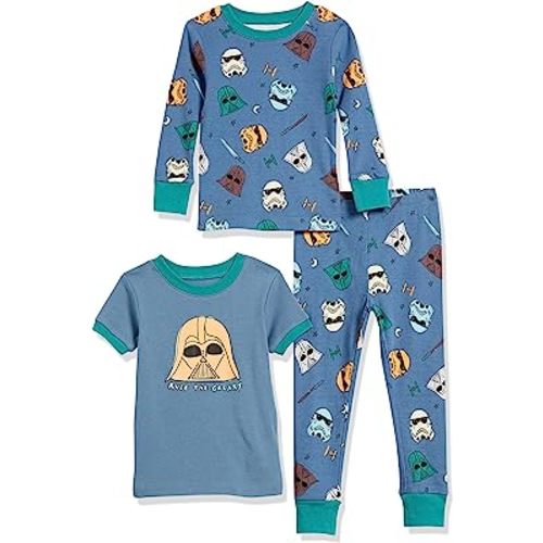 Amazon Essentials Disney | Marvel | Star Wars Boys and Toddlers' Snug-Fit Cotton Pajama Sleepwear Sets, Multipacks