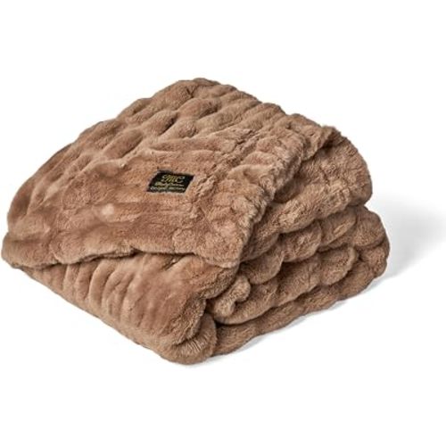 Minky Couture Ultra-Soft Extra Plush Hugs Blanket, Milk Chocolate, Travel