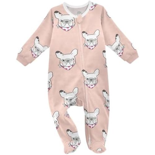 vvfelixl Exercises Doberman Dog Baby Sleepers For Girl Boys Newborn Baby Play One-Piece Footies For 0-24 Months White