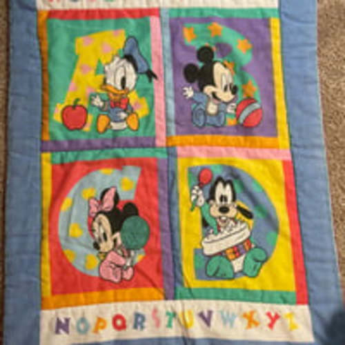 Vintage Disney ABCD crib blanket
