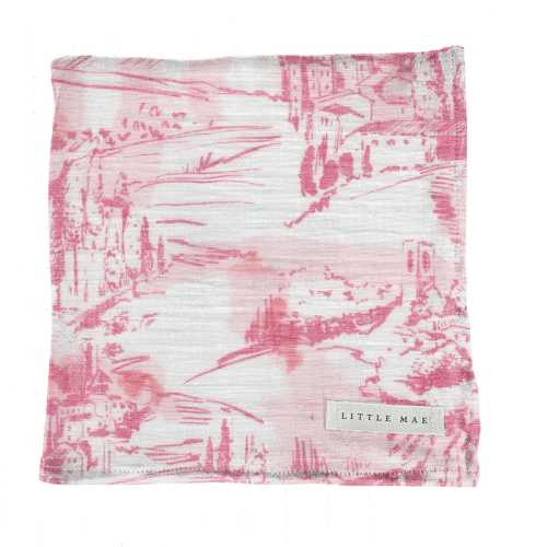 Pink Toile Linen Baby Swaddle Blanket, Neutral Baby Swaddle, Pink Baby Swaddle, Newborn Swaddle, Linen Neutral Blanket
