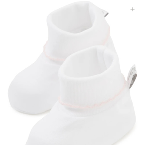 White/Pink Kissy Basics Booties