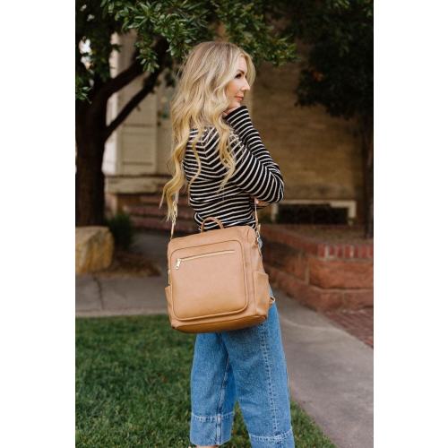 Hazel Bag: Vegan Leather Convertible Backpack, Diaper, and Crossbody Bag
