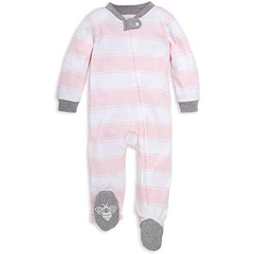 Burt's Bees Baby Girls' Organic Cotton Sleep and Play Footed Pajamas
