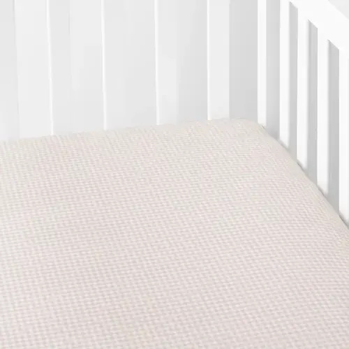 Ditsy Gingham Classic Cool Organic Cotton Percale Fitted Crib Sheet
