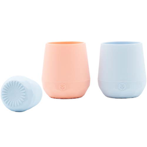 WeeSprout Silicone Baby Training Cups, Set of 2 Soft Silicone Cups, 2 oz Open Cup for Baby 6+ Months