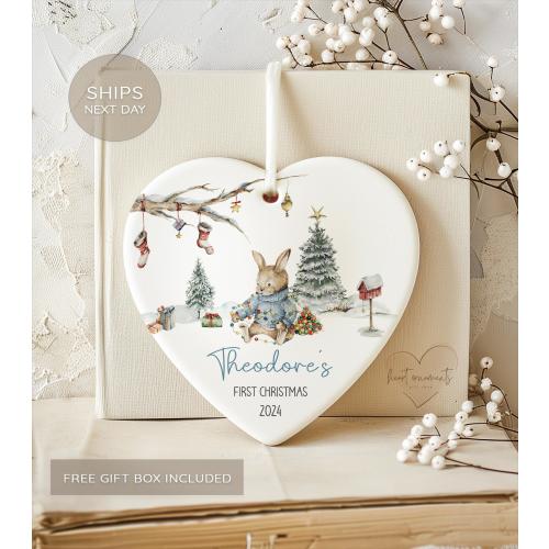 Baby Boy&#39;s First Christmas Ornament - Personalized First Christmas Keepsake - Baby&#39;s First Christmas 2024