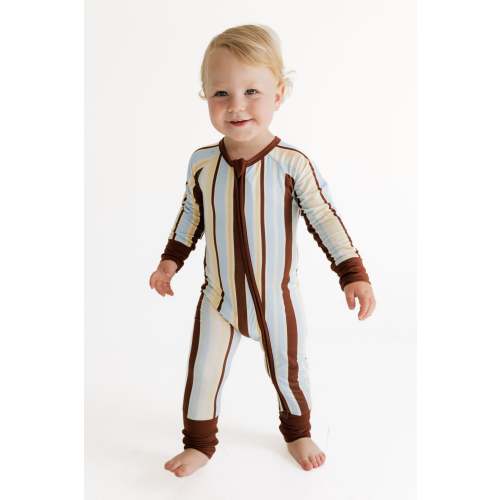 Leo Stripe Zipper Romper