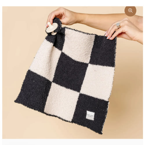 Lou Lou Paci Blanket - Charcoal Check - Mini/Lovey