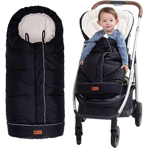 KZ Dotnz Winter Warm Stroller Footmuff, Waterproof Baby Stroller Bunting Bag, Centre and Botton Open for Easy in&Out, Universal Fit All Strollers, Pram