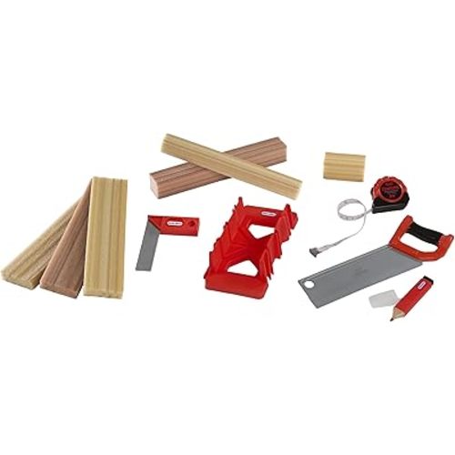 Little Tikes Creative Construction Measure & Cut Set with 5 Accessories, Pretend Play Construction Set, for Boys and Girls Ages 3+ Years