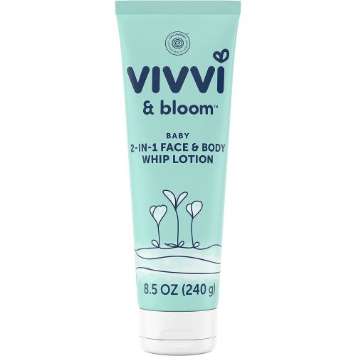 Vivvi & Bloom Gentle 2-in-1 Baby Lotion, Face and Body, for Delicate & Sensitive Baby Skin, Hypoallergenic Lotion Natural Scent, 8.5 oz (Pack of 1)
