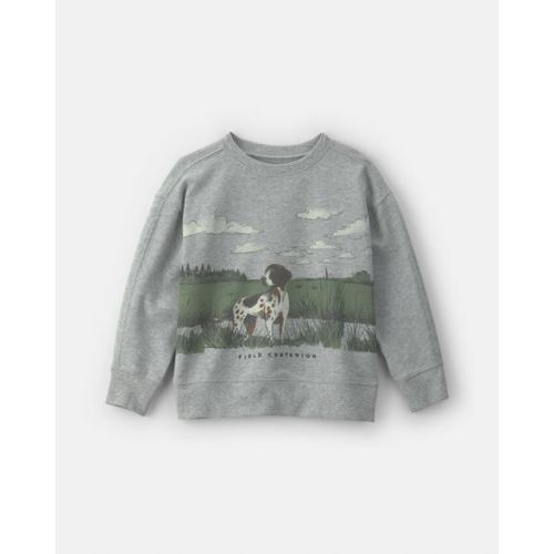 Boys 'Field Companion' Dog French Terry Pullover Sweatshirt - Grey | Carter's