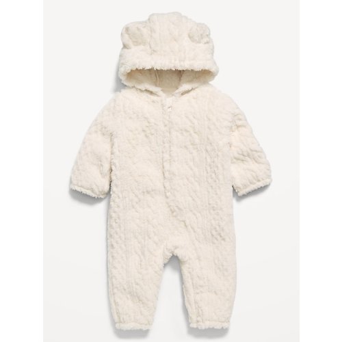Long-Sleeve Critter Sherpa Hooded One-Piece for Baby