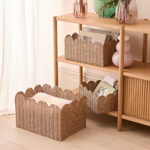 Scalloped Natural Storage Baskets | Adairs