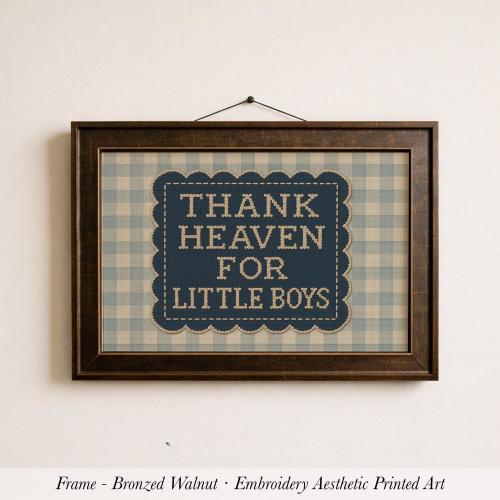 Thank Heaven For Little Boys Print ∙ Vintage Nursery Wall Art • 1638S