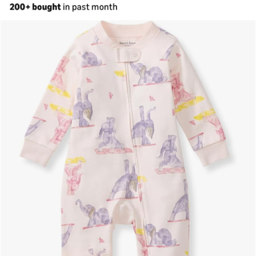 Burt's Bees Baby Girls' Organic Cotton Sleep and Play Footed Pajamas