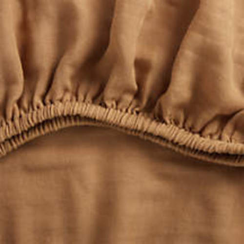 Supersoft Brulee Brown 100% Organic Cotton Gauze Baby Crib Fitted Sheet